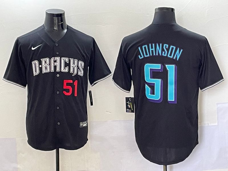 Men 2025 Arizona Diamondback #51 Johnson Black Joint Name Nike MLB Jersey style 5->arizona diamondback->MLB Jersey